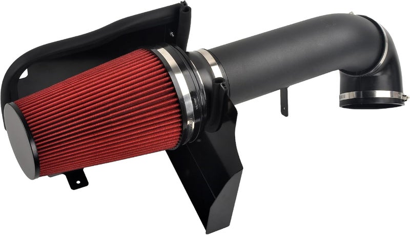 GESEXI 4" Cold Air Intake System + Heat Shield Compatible with 1999-2006 GMC/Chevy V8 4.8L/5.3L/6.0L Silverado 1500/2500/3500 (Black & Red) - Image 1